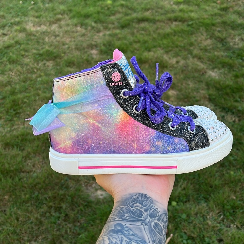 Skechers, twinkle toes, sneakers, bright, colorful with zipper